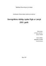 Research Papers 'Demogrāfiskā situācija Rīgā un Latvijā 2005.gadā', 1.