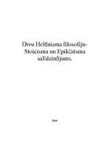 Research Papers 'Divu helēnisma filosofiju - stoicisma un epikūrisma - salīdzinājums', 1.