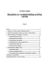 Research Papers 'Bezdarbs un nodarbinātības politika Latvijā', 1.