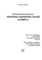 Research Papers 'Atkritumu saimniecība Latvijā un Balvos', 1.