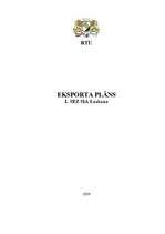 Research Papers 'Eksporta plāns firmai "Laskana"', 1.