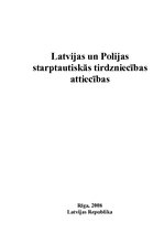 Summaries, Notes 'Latvijas un Polijas starptautiskās tirdzniecības attiecības', 1.