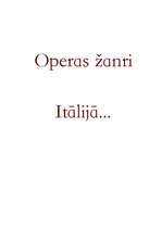 Essays 'Operas žanri Itālijā', 1.