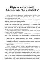 Essays 'Kāpēc es iesaku izstudēt J.A.Komenska "Lielo didaktiku"', 1.