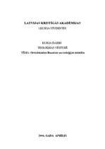 Research Papers 'Ortodoksālās baznīcas un teoloģijas attīstība', 1.