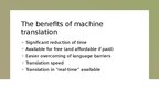 Presentations 'Final thoughts on machine translation', 3.