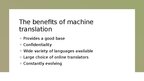 Presentations 'Final thoughts on machine translation', 4.