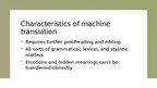 Presentations 'Final thoughts on machine translation', 5.