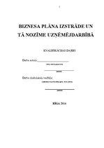 Term Papers 'Biznesa plāna izstrāde un tā nozīme uzņēmējdarbībā', 1.