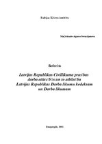 Research Papers 'Latvijas Republikas Civillikuma prasības darba attiecībās un to atbilstība Latvi', 1.