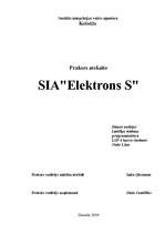 Practice Reports 'Prakses atskaite SIA "Elektrons S"', 1.