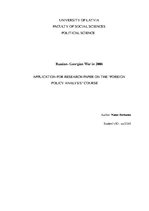 Research Papers 'Russian - Georgian War in 2008', 1.