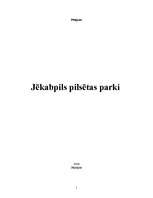 Research Papers 'Jēkabpils pilsētas parki', 1.
