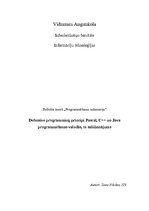 Research Papers 'Piesardzīgās programmēšanas principi Pascal, C++ un Java programmēšanas valodās,', 1.