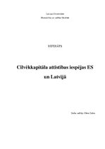Research Papers 'Cilvēkkapitāla attīstības iespējas Eiropas Savienībā un Latvijā', 1.