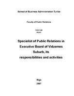 Research Papers 'Specialist of Public Relations in Executive Board of Vidzemes Suburb - its Respo', 1.