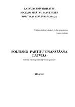 Research Papers 'Poltisko partiju finansēšana Latvijā', 1.