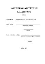 Essays 'KONFIDENCIALITĀTE UN LOJALITĀTE', 1.