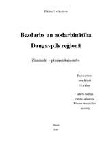 Research Papers 'Bezdarbs un nodarbinātība Daugavpils reģionā', 1.