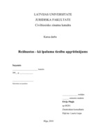 Research Papers 'Reālnastas kā īpašuma tiesību apgrūtinājums', 1.