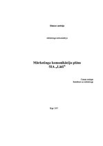 Research Papers 'Mārketinga komunikāciju plāns SIA "Lāči" ', 1.