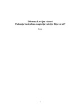 Essays 'Dilemma Latvijas vēsturē: Padomju Savienības okupācija Latvijā. Bija vai nē?', 1.