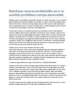 Summaries, Notes 'Ražošanas resursu ierobežotība un ar to saistītās problēmas Latvijas ekonomikā', 1.