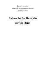 Research Papers 'Aleksandrs fon Humbolts un viņa idejas', 1.