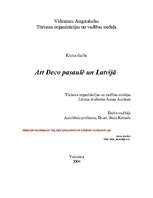 Research Papers 'Art Deco pasaulē un Latvijā', 1.
