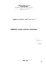 Research Papers '21.gadsimta sociālās problēmas, to raksturojums', 1.