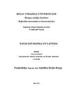 Research Papers 'Pasaules Banka un Latvija', 1.
