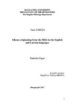 Term Papers 'Idioms Originating from the Bible in the English and Latvian Languages', 2.
