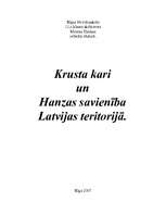 Research Papers 'Krusta kari un Hanzas savienība Latvijas teritorijā', 1.