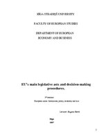 Essays 'EU’s Main Legislative Acts and Decision-making Procedures', 1.