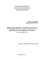 Term Papers 'Hipotekārā kredīta attīstība Latvijā un ārzemēs pasaules krīzes apstākļos', 1.