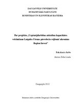Term Papers 'Par projektu "Uzņēmējdarbības attīstības kapacitātes veicināšana Latgales-Utenas', 1.