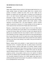 Essays 'The importance of recycling', 1.