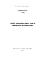 Research Papers 'Latvijas atjaunojamo dabas resursu raksturojums un izmantošana', 1.