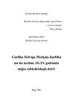 Research Papers 'Garlība Helviga Merķeļa darbība un tās nozīme 18./19.gadsimta mijas sabiedriskaj', 1.