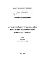 Research Papers 'Latvijas uzņēmumu interneta mājas lapu analīze no starptautiskā mārketinga viedo', 1.