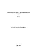 Essays 'Current Trends and Issues in Tourism and Hospitality Management', 1.