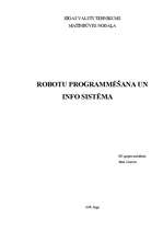 Summaries, Notes 'Robotu programmēšana un informācijas sistēma', 1.