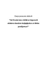 Essays 'Krusta kari', 1.