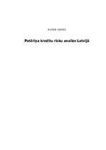 Research Papers 'Patēriņa kredītu risku analīze Latvijā', 1.