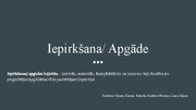 Presentations 'Iepirkšanas loğistika', 1.