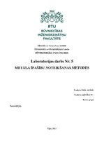 Summaries, Notes 'Laboratorijas darbs "Metāla īpašību noteikšanas metodes"', 1.