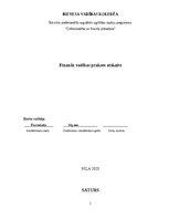 Practice Reports 'Finanšu vadības prakses atskaite', 1.