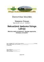 Research Papers 'Nekustamā īpašuma līzings Latvijā', 1.