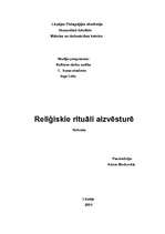 Research Papers 'Reliģiskie rituāli aizvēsturē', 1.