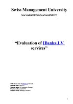 Research Papers 'Evaluation of IBanka. LV Services', 1.